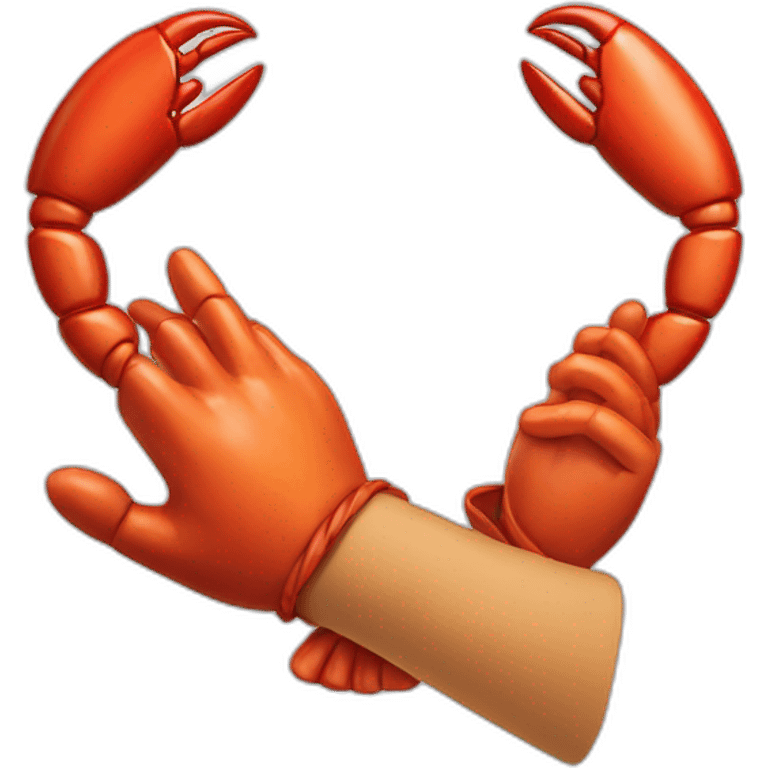 handshake hand and lobster claw emoji