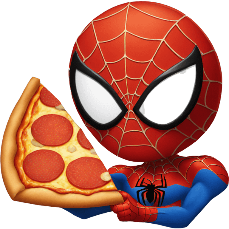 Spider-Man eating pizza emoji