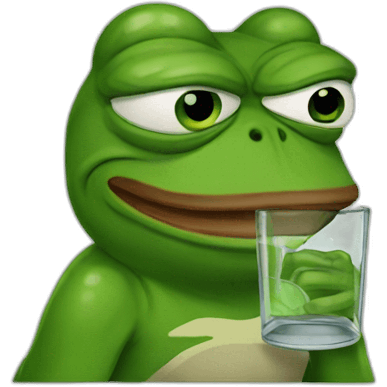 pepe frog with glass angry emoji