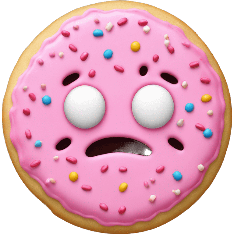 pink sugar cookie with no face and sprinkles  emoji