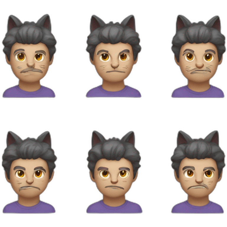 stupid cat man brain big emoji