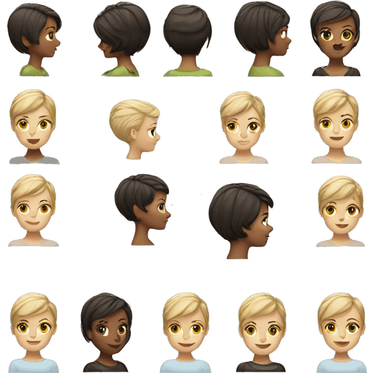 White woman with pixie hair cut emoji