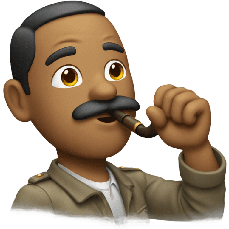 Guy saluting with a pipe in his mouth emoji