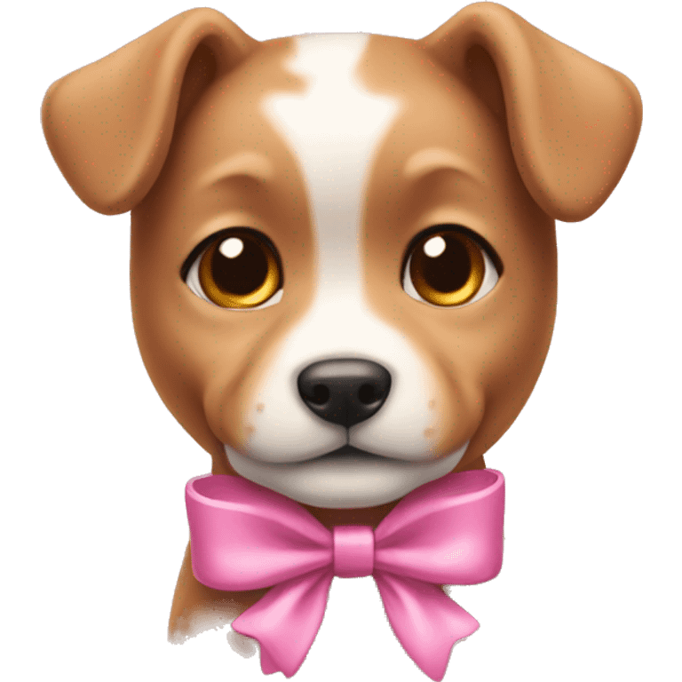 Puppy pink bow emoji