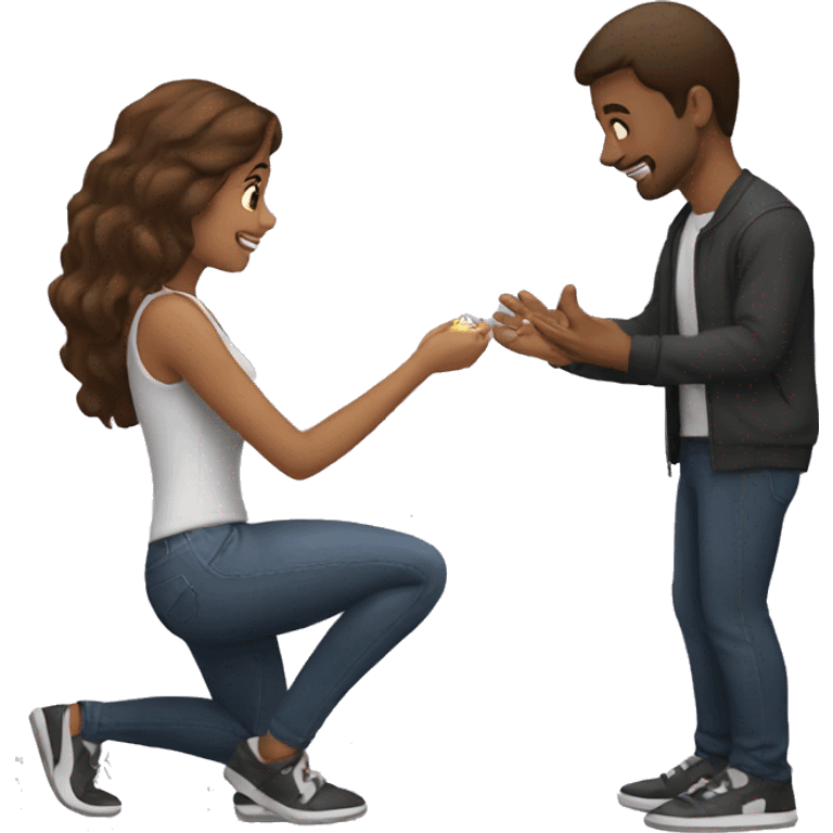 A man proposes to a girl emoji