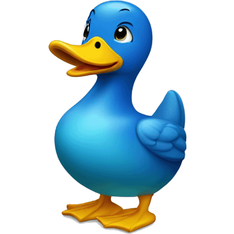 Blue duck with a whistle emoji