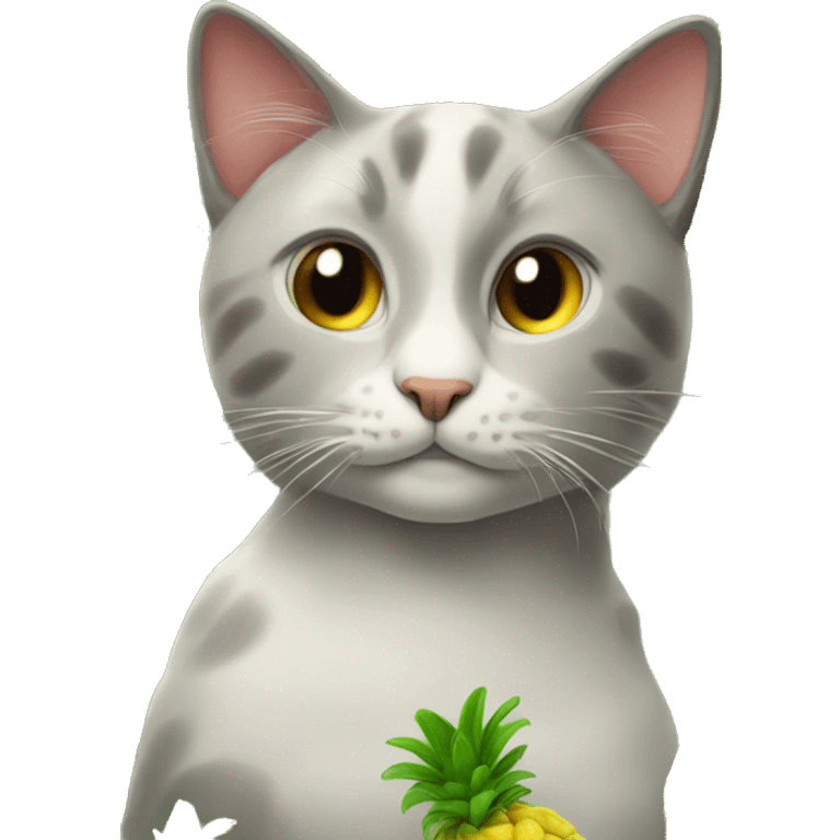 Cat with pineaplle emoji