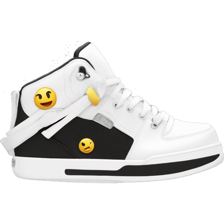 Hip hop shoes white  emoji