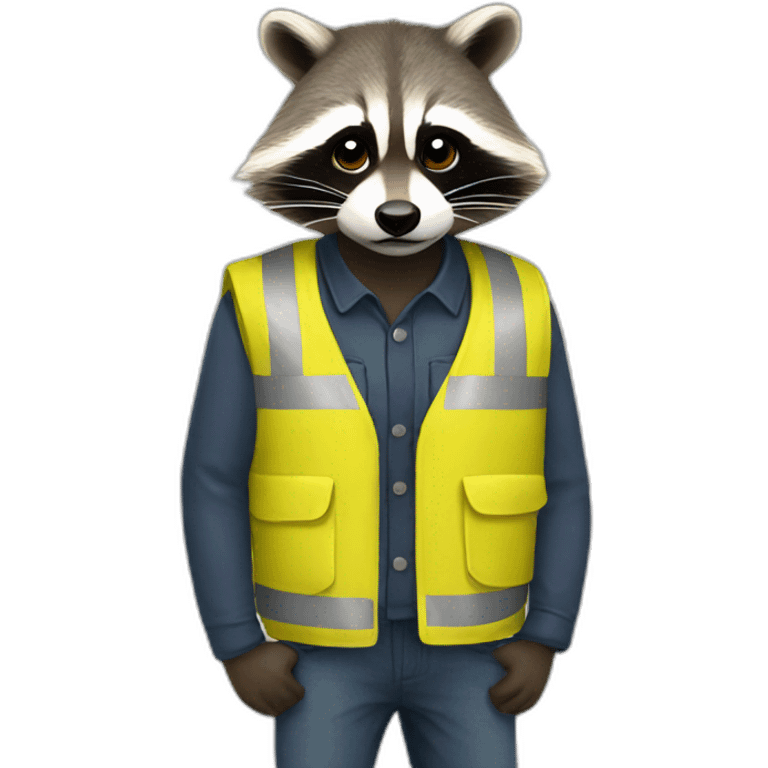 Racoon yellow vest emoji