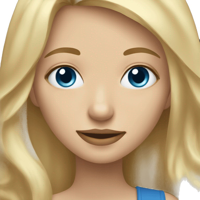 blonde girl with blue eyes holding blonde norwich terrior emoji