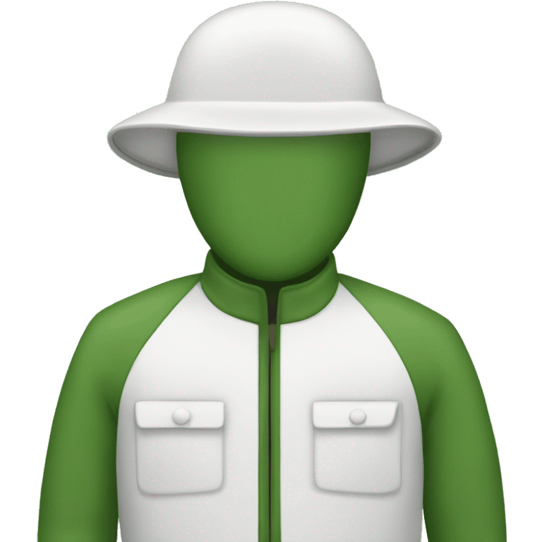 gardener pith helmet jacket white green trees  emoji