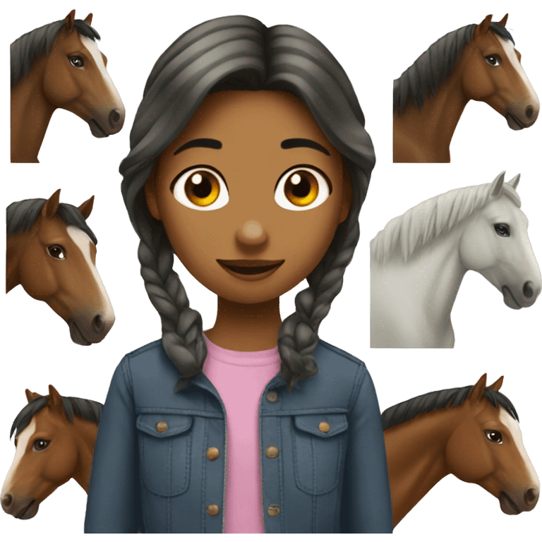 Horses and girl emoji