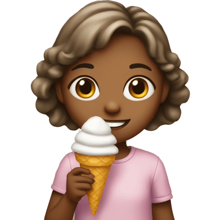 Little girl holding icecream emoji