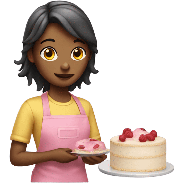 Girl baking cake emoji