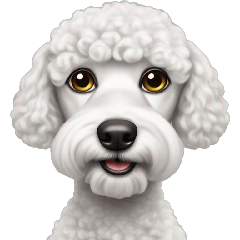 realistic black-eyed white poodle gaze emoji