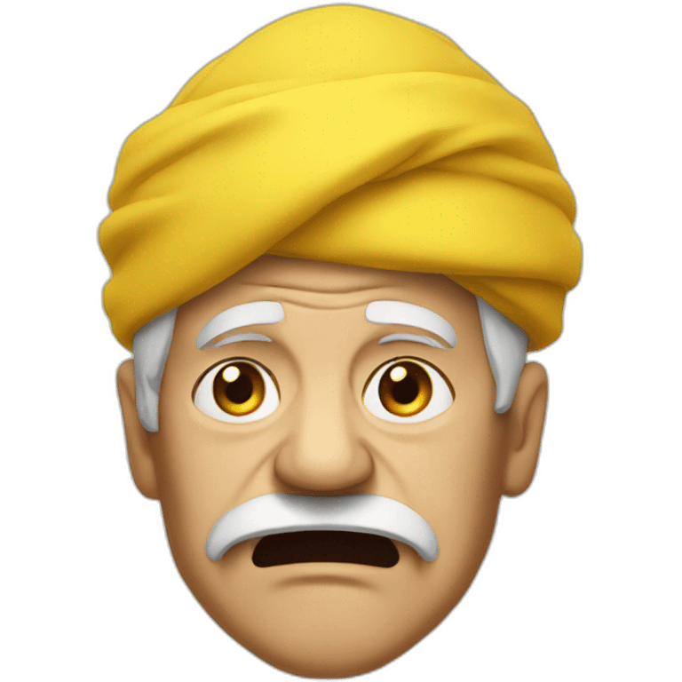 Angry old man in yellow turban emoji