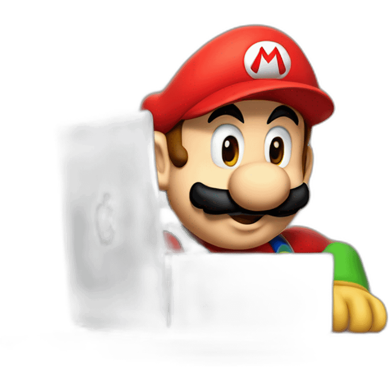 Mario bros with MacBook emoji