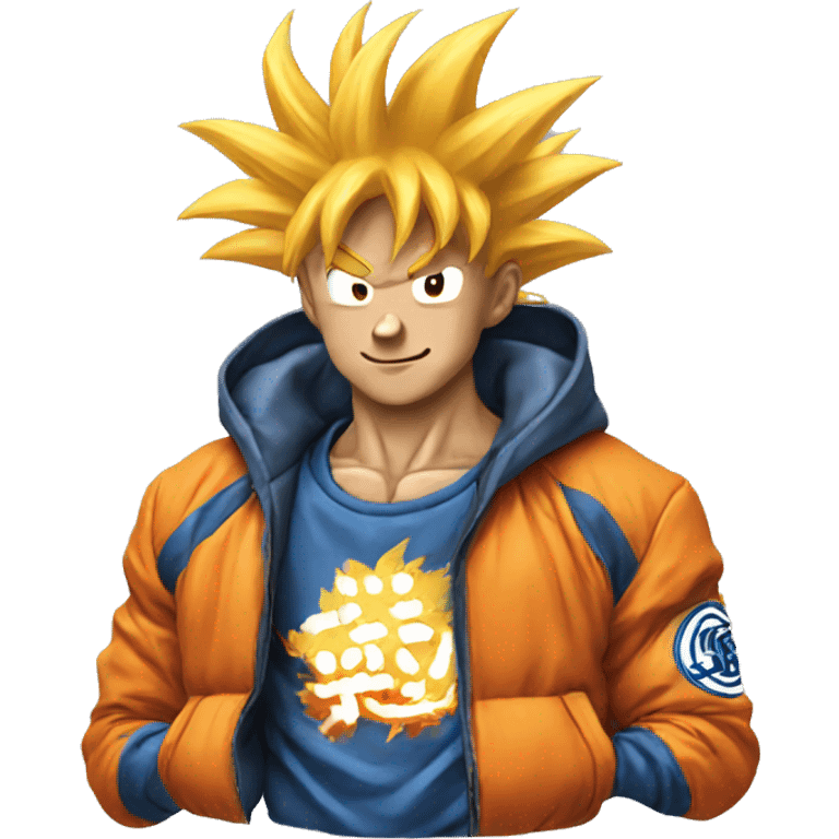 Goku wearing supreme jacket  emoji