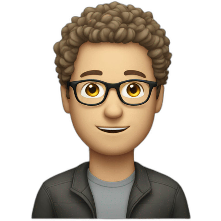 White male with curly hair and glasses emoji