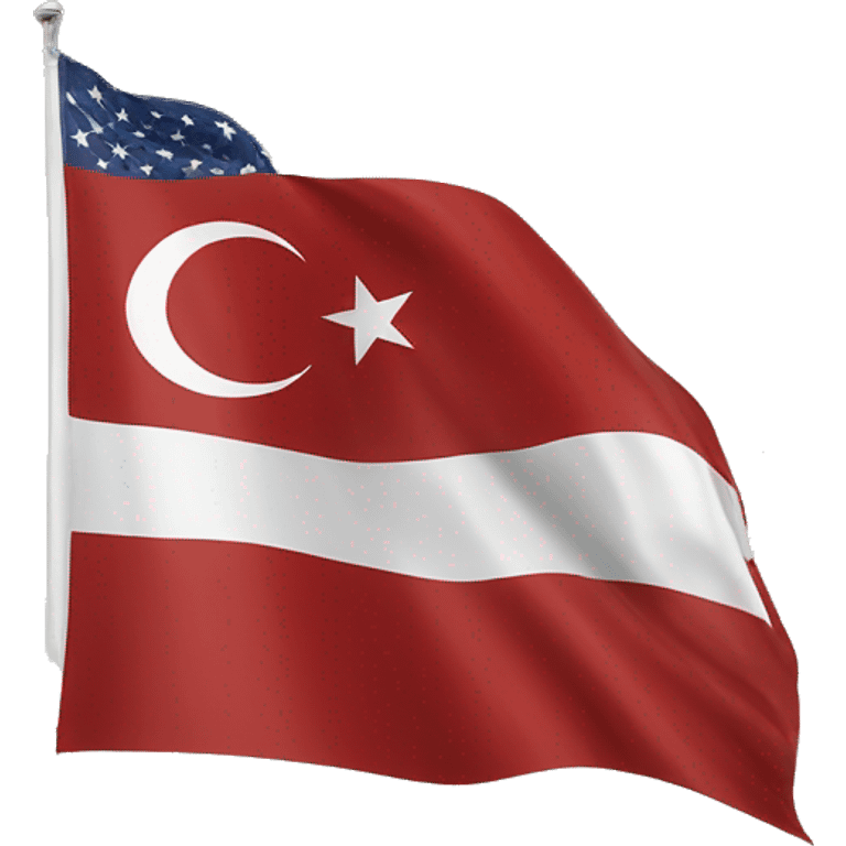 Turkish flag flying over the US emoji