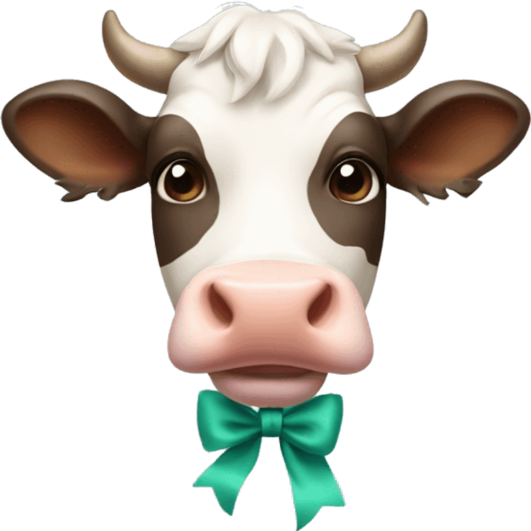 Cow with a bow emoji