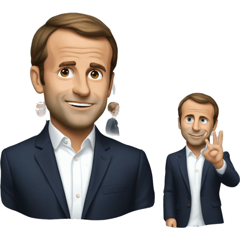 macron qui fait coucou emoji