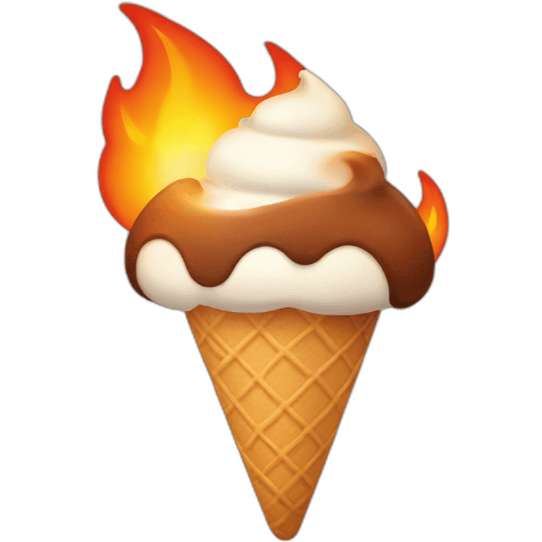 ice cream with fire emoji