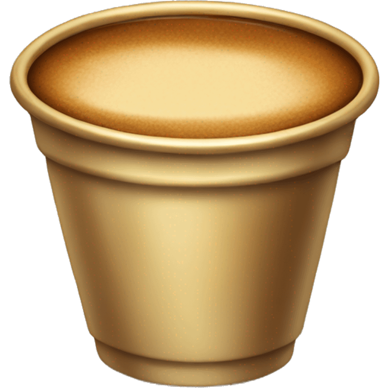 gold dual cup with brown coffee emoji