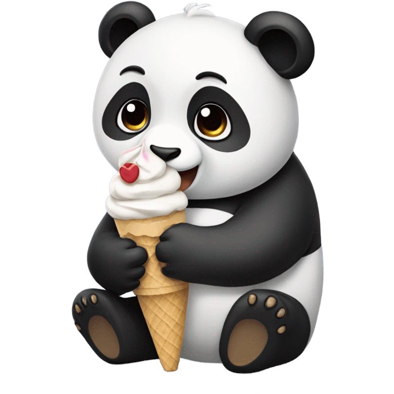 Panda eating ice cream emoji