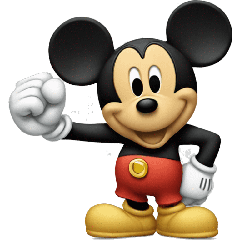 mickey mouse holding fist in air emoji