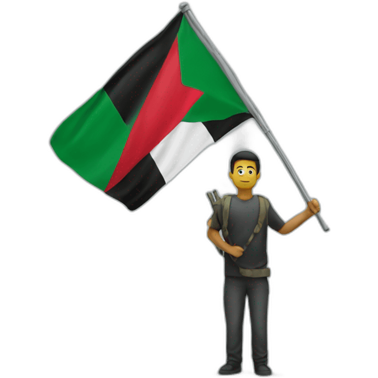 Man holding Palestinians flag emoji