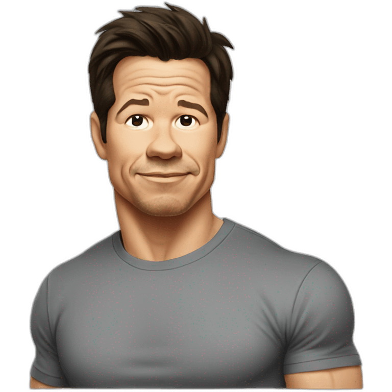 mark wahlberg cartoon wearing tee emoji