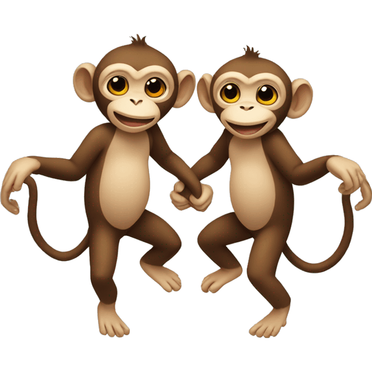 Monkeys holding hands and spinning in a circle  emoji