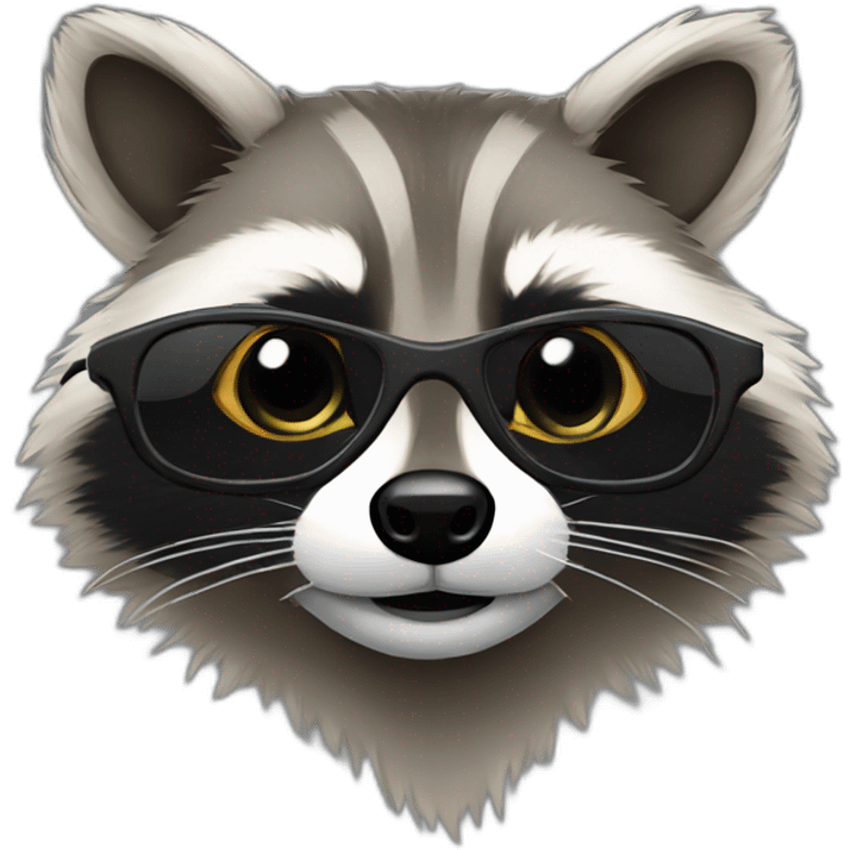 raccoon with tinted glasses emoji