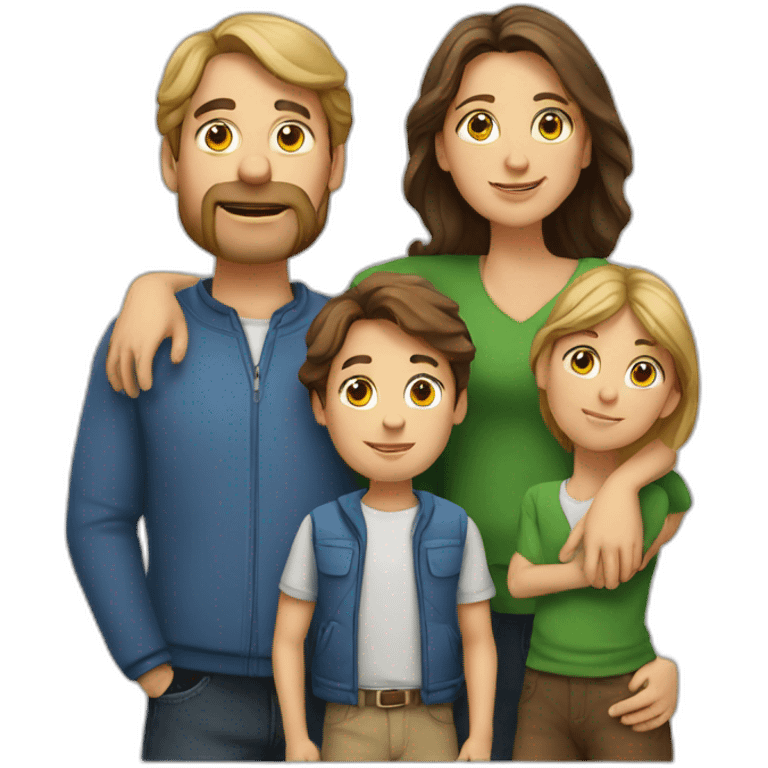 European Family consisting of 1 Man, 1 Woman and 3 Boys emoji