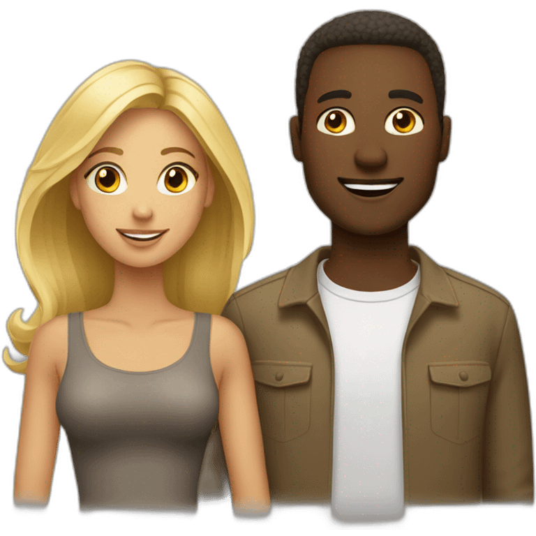 Homme africain brun avec femme blonde emoji