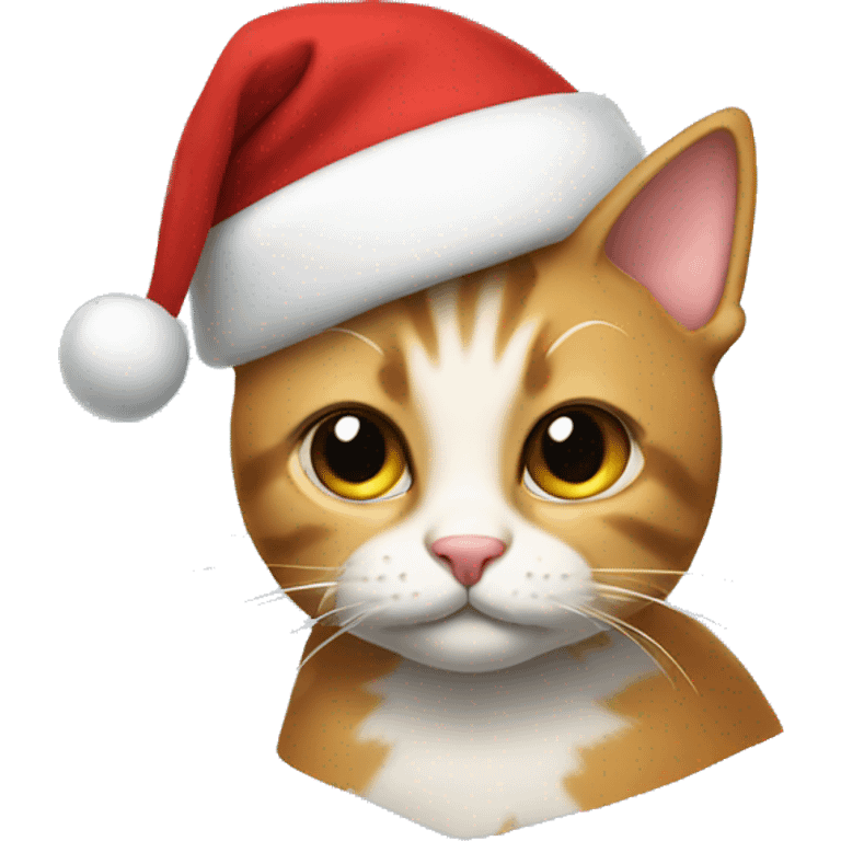 Cat wearing Santa hat emoji