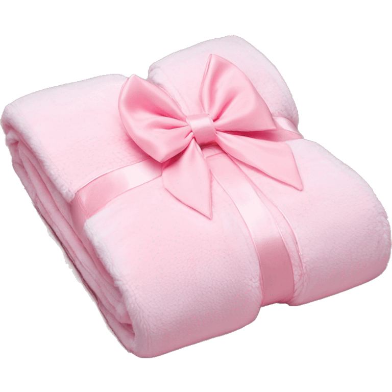 Fold babypink blanket with bow emoji