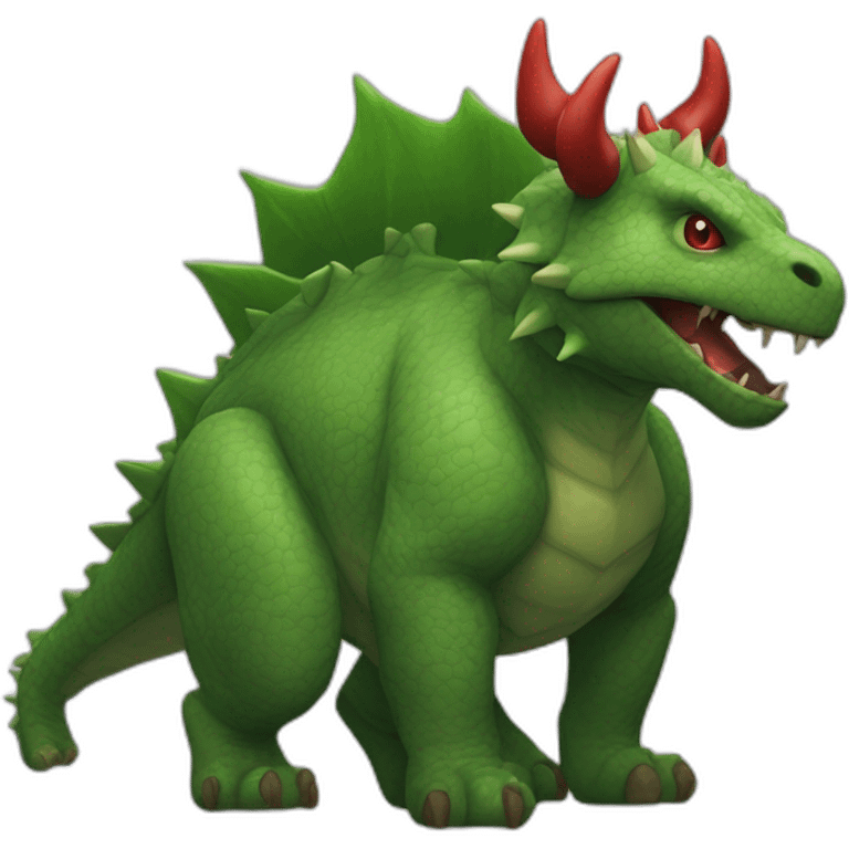 Green Tarasque six paws red horns emoji