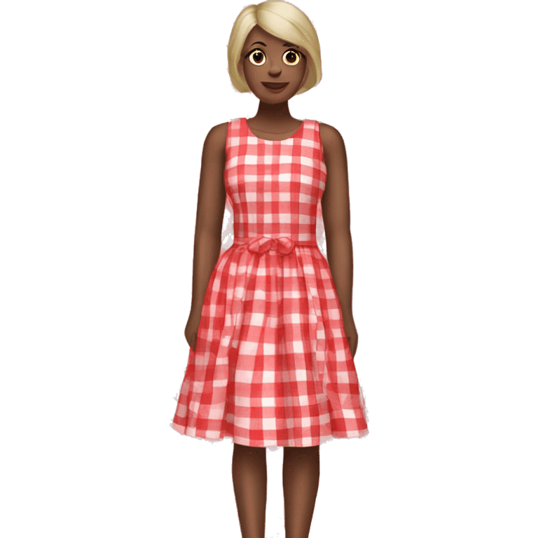 cherry red gingham dress emoji