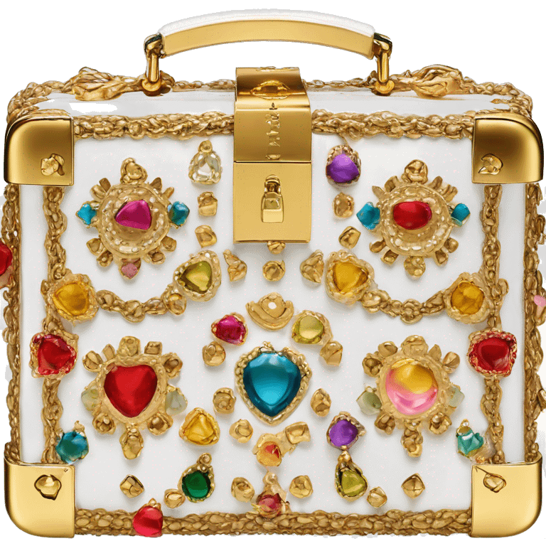 Dolce and Gabbana small box bag with colourful ornament and golden detais  emoji