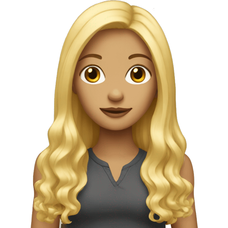 girl blond long hair emoji