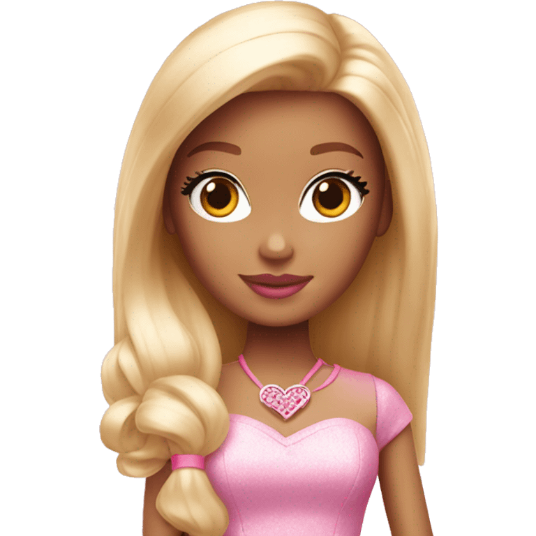 Pink barbie heart emoji