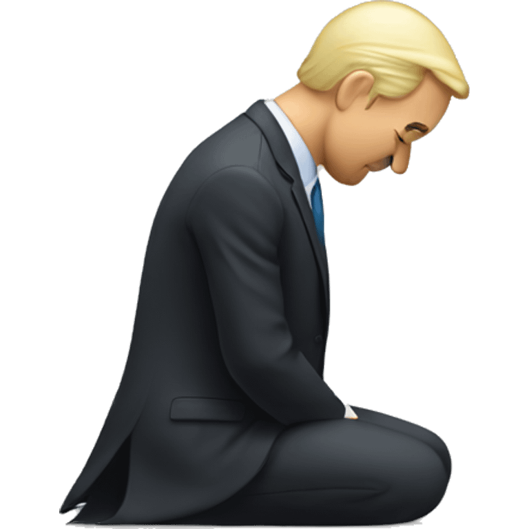 Bowing down to a leader emoji