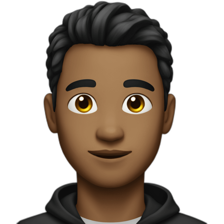 young man with black pony-tail emoji