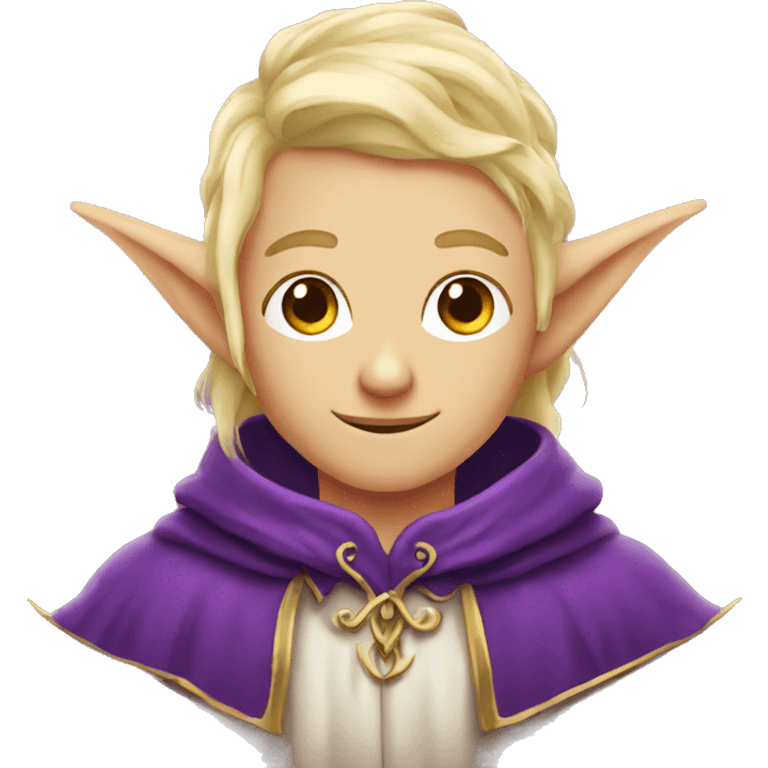 Elf wizard with Elf ears and blonde hair and purple robes emoji