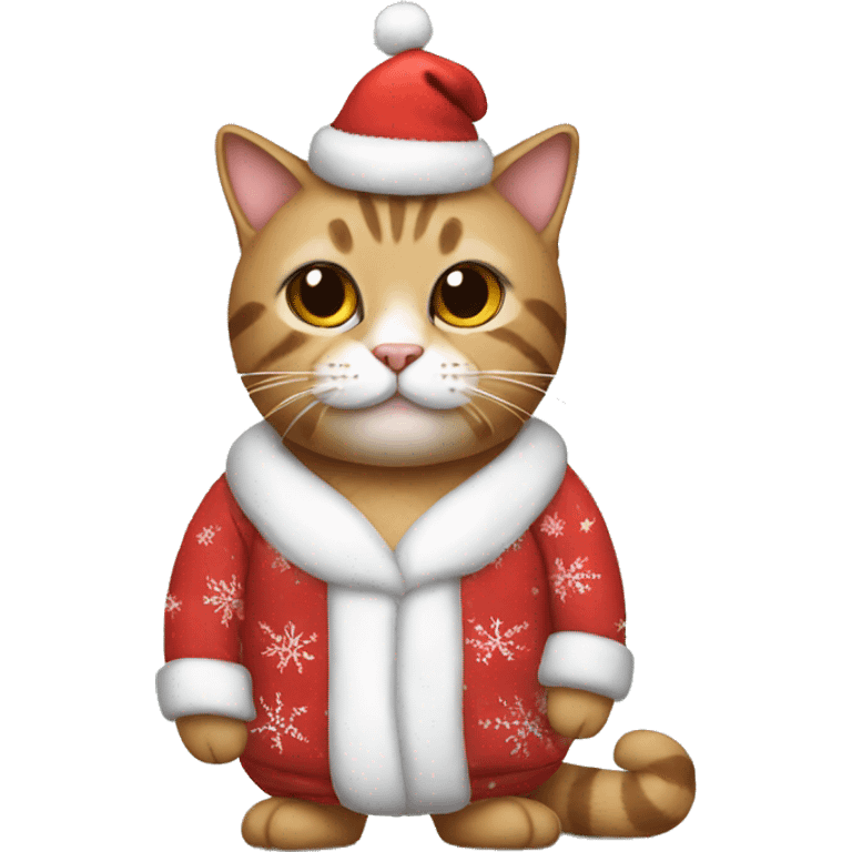 Cat in christmas pajamas emoji