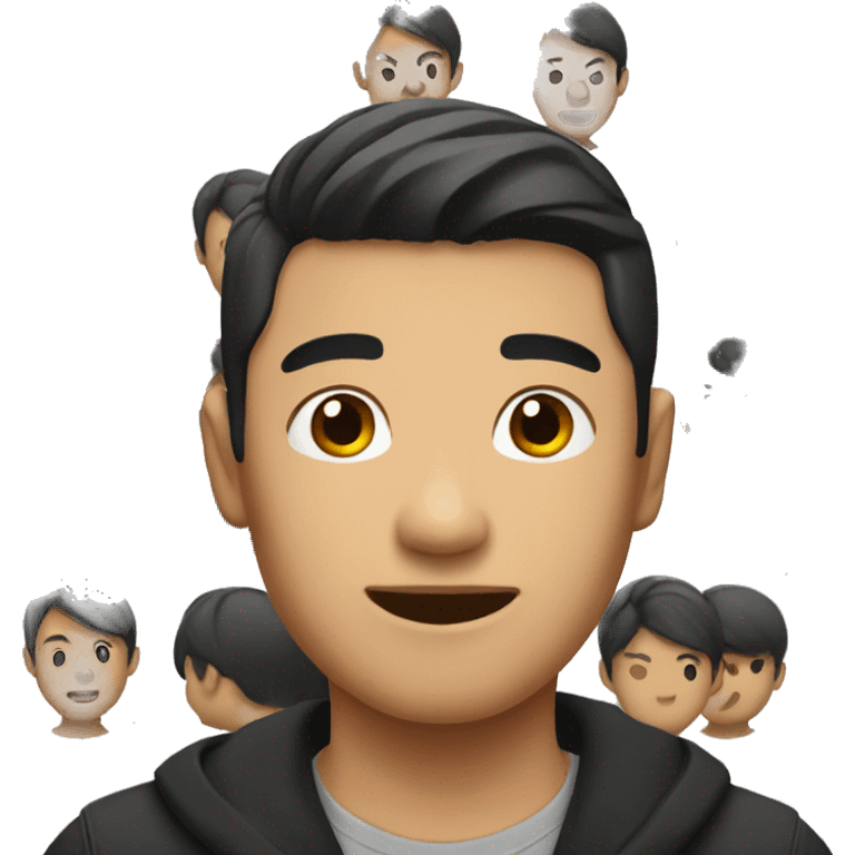 asian men with black har emoji