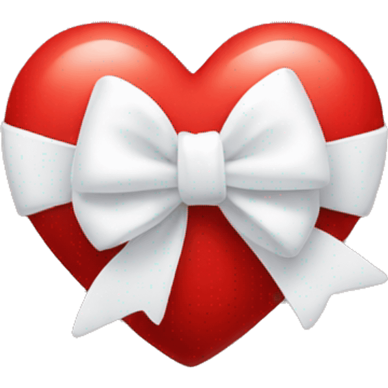 Red heart with the white tiny bow emoji