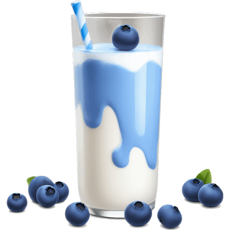 Blueberries and milk ￼ emoji